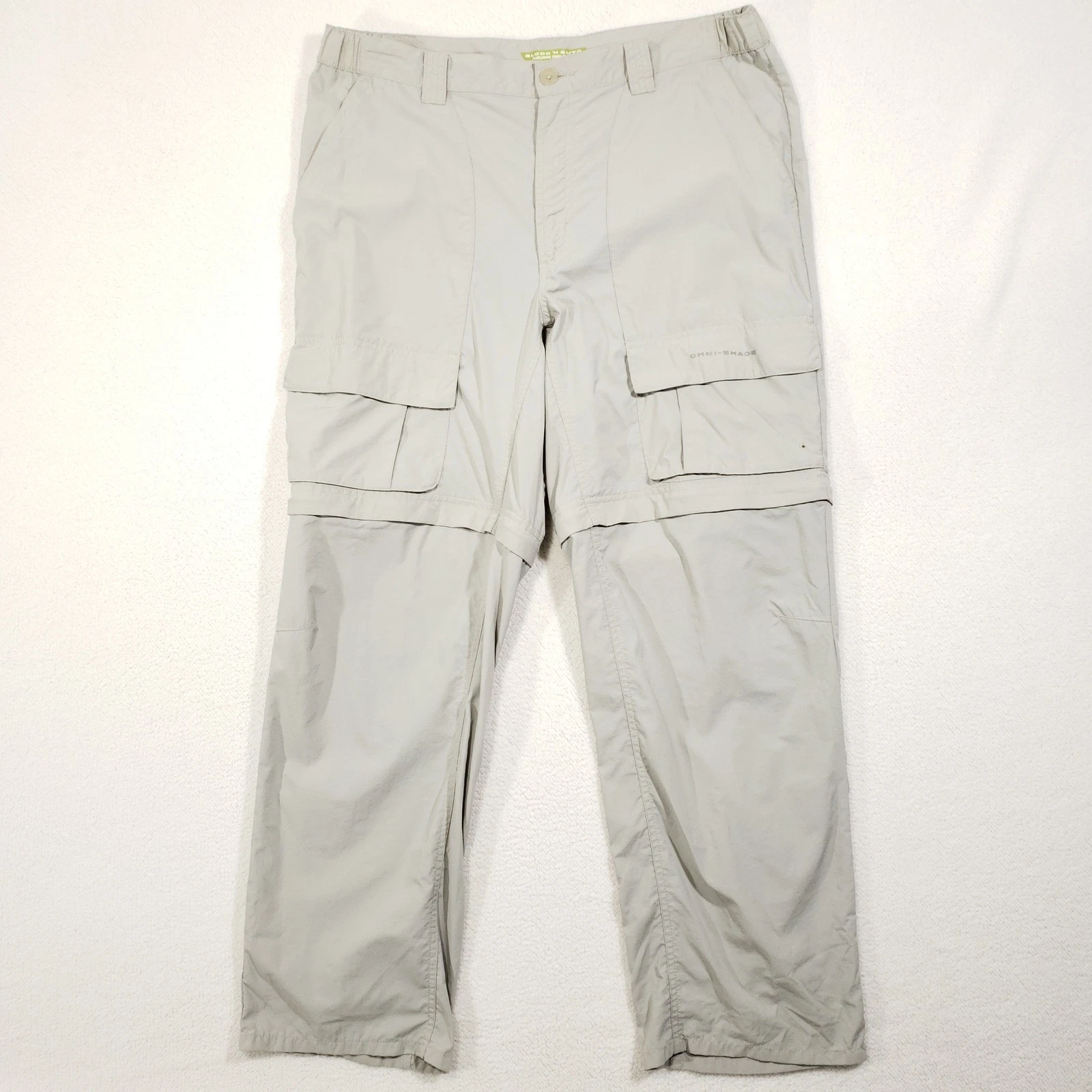 Columbia PFG Blood N Guts Cargo Pants Mens 36x30 Gray Omni-Shield Fishing 01370