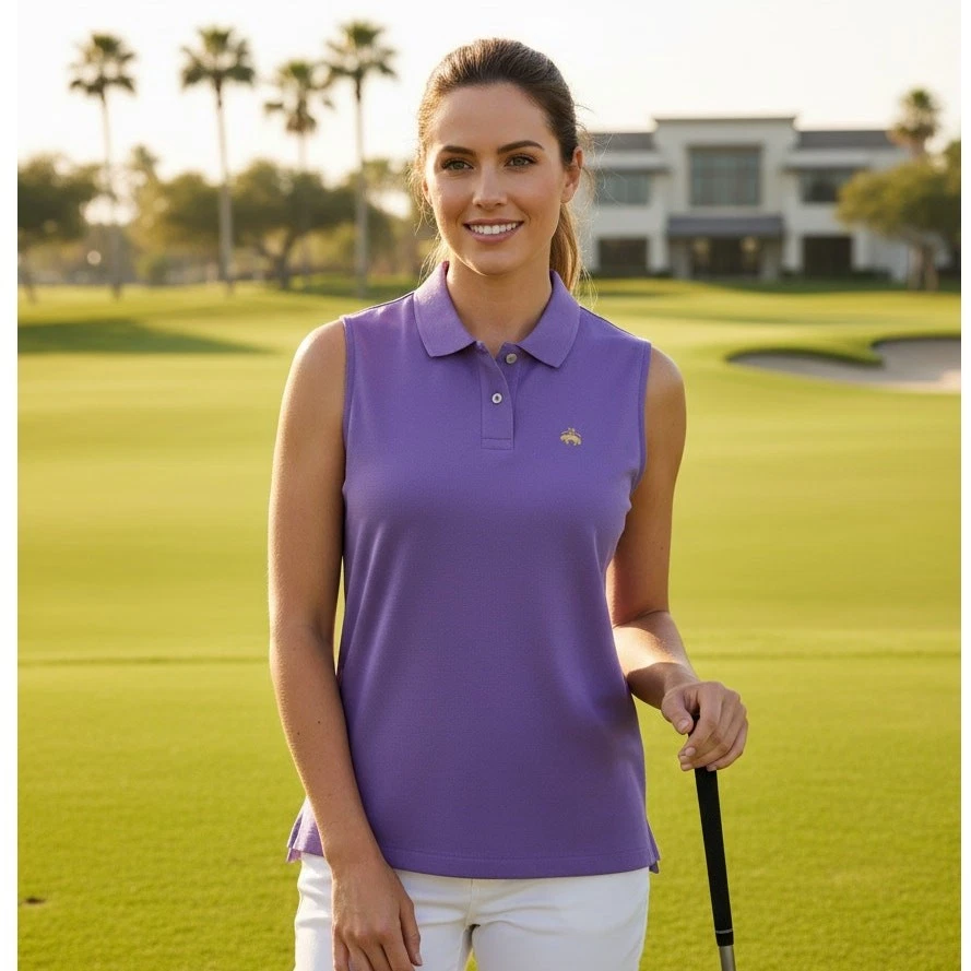 Regata polo Brooks Brothers feminina M Preppy dinheiro antigo costeira lã dourada EUA - Imagem 2 de 4