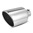 4 Inch Inlet Exhaust Tip, 4" Inlet 10" Outlet 18" Overall 4 x 10 x 18 Silver