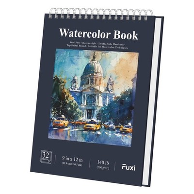 Watercolor Sketchbook 10''x12'', 32 Sheets (64 Pages) Water Color Paper, 140lb/...