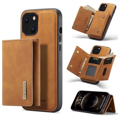 Für iPhone 13 DG.MING M1 Series 3-Fold Multi Card Wallet Stoßfeste Hülle mit f