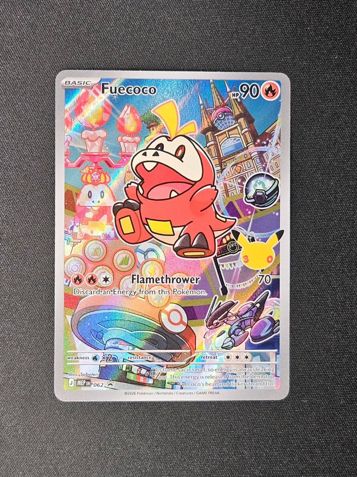 Pokemon TCG Fuecoco 062 Mega Evolution Black Star Promo Series 3 Holo Card