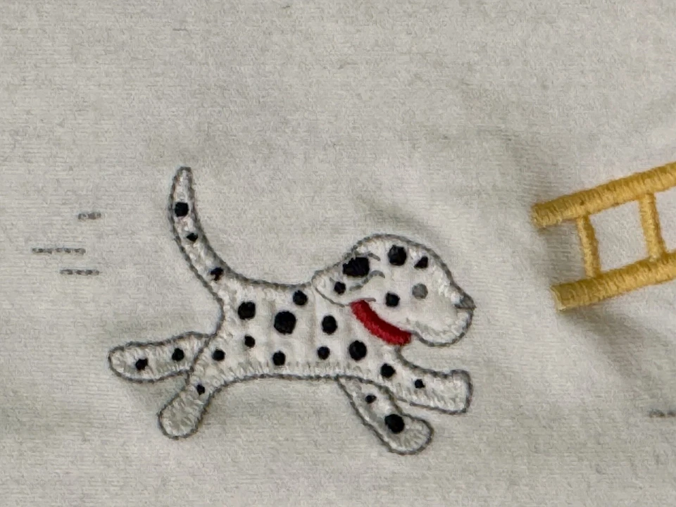 Gymboree 2007 Vintage baby BLANKET Boy FIRE ALARM Fire Truck Dalmatian Dog RARE - Image 4 of 4