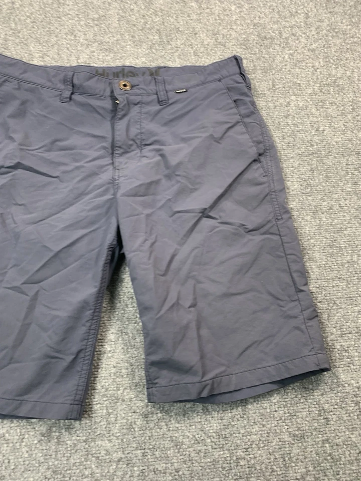 Pantalones Cortos Hurley Para Hombres 30 Azul Informal Bolsillos Cortados Cinturón Lazos Exterior Playa Foto 4 de 4
