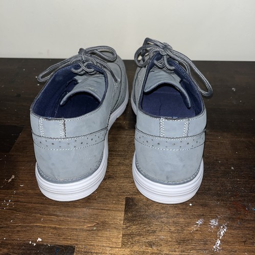 Herren Freizeit elegante Schuhe Größe 11 Dexter grau Oxford Saddle Schuhe weiße Sohlen LESEN - Bild 5 von 8