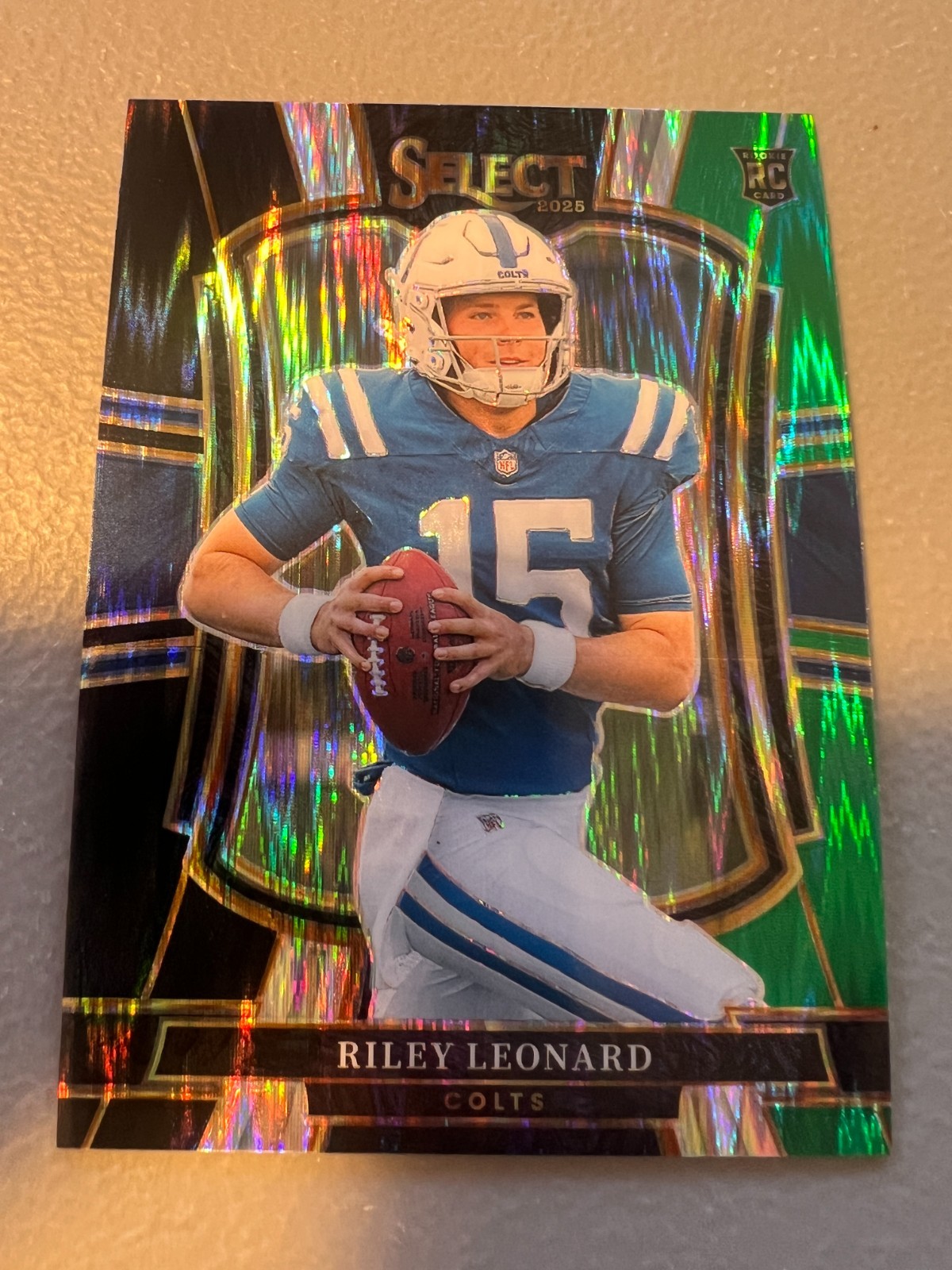 2025 Panini Select - Riley Leonard COLTS Rookie Black & Green Shock Prizm #133