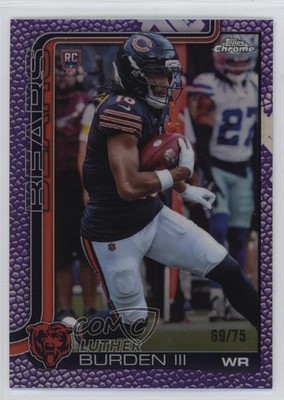 2025 Chrome Rookies Purple Leather Refractor 69/75 Luther Burden Rookie RC 1tu8