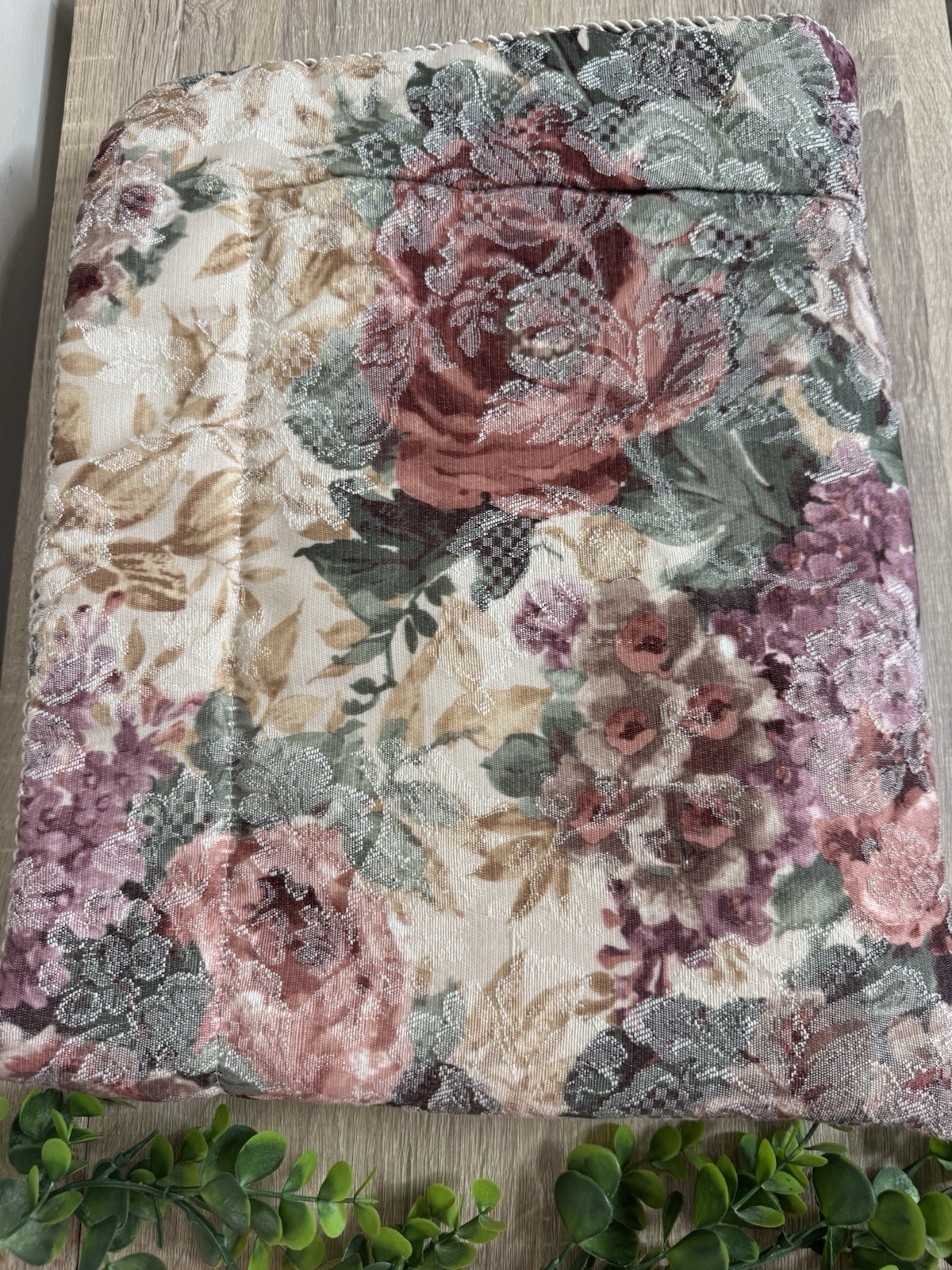 Croscill Cotswold Standard Pillow Sham Floral Padded Flange Rope Trim