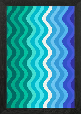 Wavy Gradient Background Framed Wall Art Poster Canvas Print Picture
