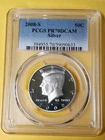 PR70 DCAM 2008-S Silver Kennedy Half Dollar PCGS Blue Lbl