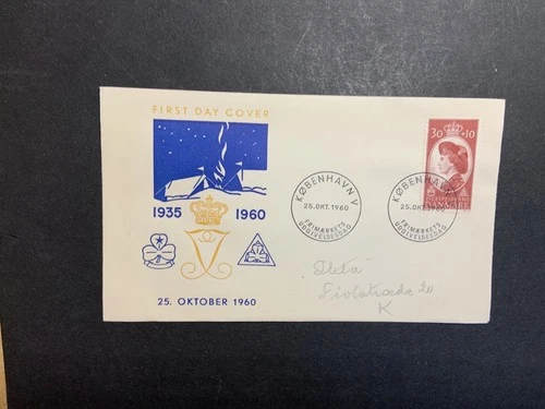 Denmark 1960 1st day cover 25th Anniversary of Queen Ingrid as a Girl Scout #1