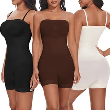 Strapless Bodysuit Shapewear Tube Top Shorts Tummy Control Slim Body Shaper