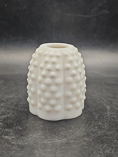 Vtg Fenton Art Glass White Milk Glass Hobnail Fairy Lamp Holder SHADE ONLY/CHIP