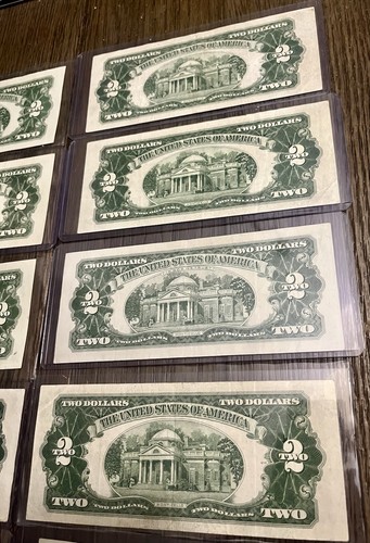 Lot 13 1963 & 1953 $2 Two Dollar Red Seal Old U.S. Paper Money Bill Bundle $2.00 - Picture 9 of 10
