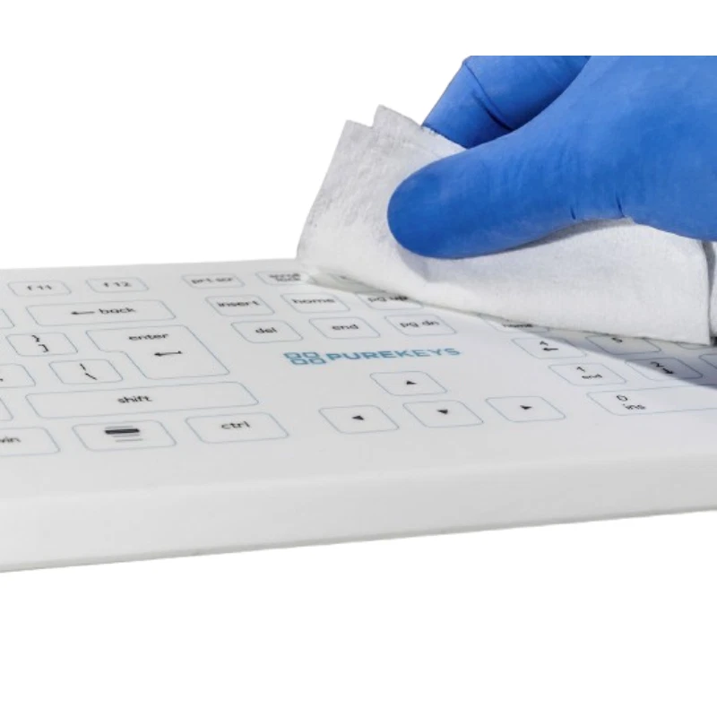 Purekeys K103EN RF Clavier médical silicone lavable sans fil Azerty - Immagine 2 di 3
