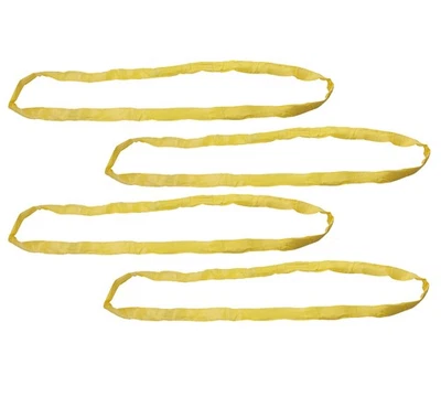 MYTEE PRODUCTS (4 Pack) Endless Round Sling 8' Yellow 8400# VLL Crane Rigging Hoist Wrecker ...