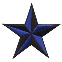 AufnäHer Stern Schwarz Blau Patch BüGelbild Abzeichen AufbüGler