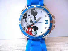 DISNEY ACCUTIME WATCH CORP MK1266AZ Silvertone  Mickey Mouse Watch  -New Battery