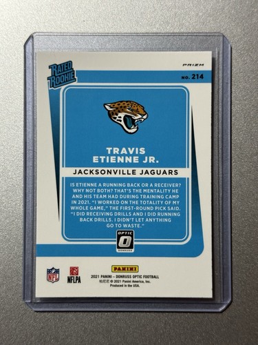 Travis Etienne Jr Jacksonville Jaguars Panini Optic NFL 2021 SILVER RATED ROOKIE - Picture 5 of 7
