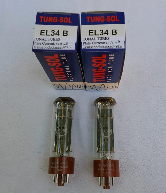 New 2x Tung-Sol EL34B | Matched Pair / Duet / Two | Power Tubes