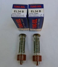 New 2x Tung-Sol EL34B | Matched Pair / Duet / Two | Power Tubes | Free Ship