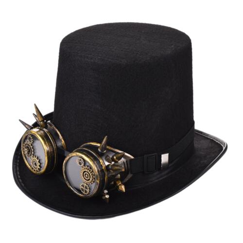 Steampunk Top Hat Punk Retro Goth Headgear for Halloween Performance Party