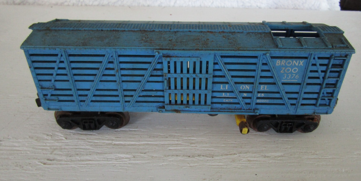 Vintage O Scale Lionel Train Blue Bronx Zoo 3376 Giraffe Livestock