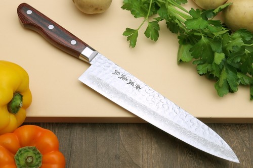 Yoshihiro VG10 gehämmertes Damast Gyuto japanisches handgefertigtes Kochmesser 8,25 Zoll - Bild 1 von 9