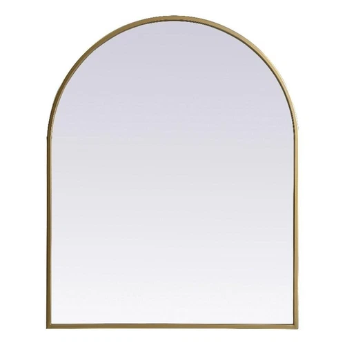 Elegant Decor Ayra 24x30" Arch Modern MDF Wood/Iron Mirror in Brass - Picture 1 of 9