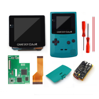 Rechargeable GBC AMOLED OLED Touch Screen Kit W/Custom Shell For GameBoy Color