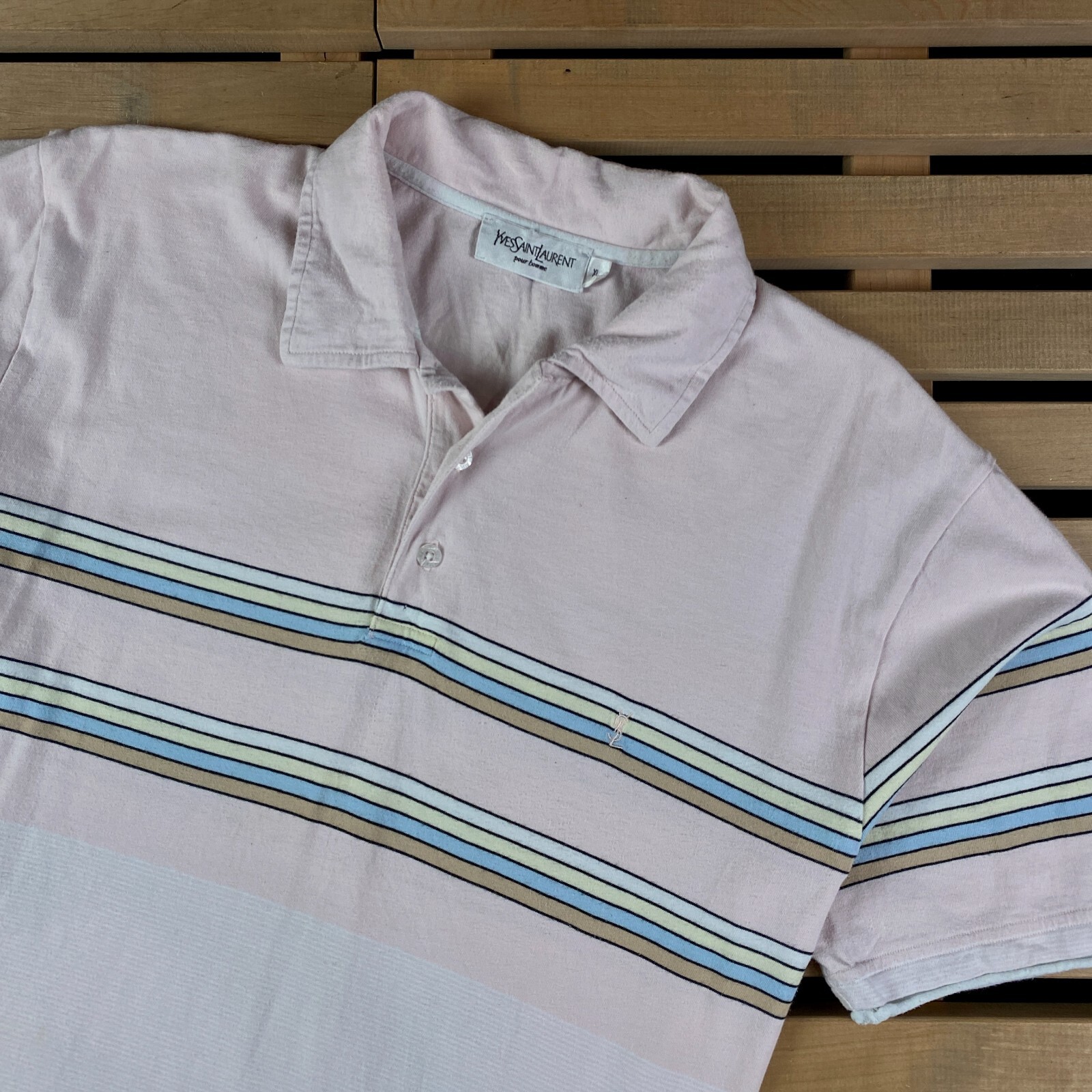 Polo uomo vintage manica corta Yves Saint Laurent taglia XL cotone