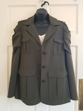 Stylish Military Jacket In Olive From Literature Noir, Size M ( Uk 10 - 12)
