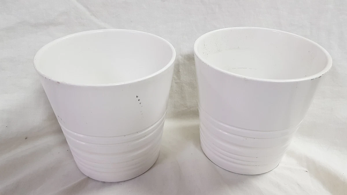 Set of 2x Ikea 303.082.01 MUSKOT Plant pots white 9 cm eBay