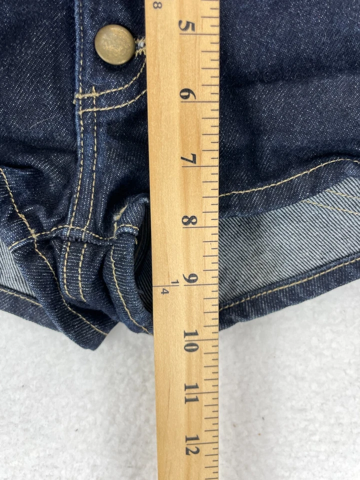 American Apparel Disco Shorts Women 25 Button Fly Dark Wash Jean High Rise USA - Image 4 of 4