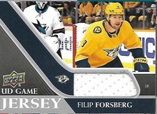 2020-21 UD Hockey Jersey  FILIP FORSBERG  NASHVILLE PREDATORS