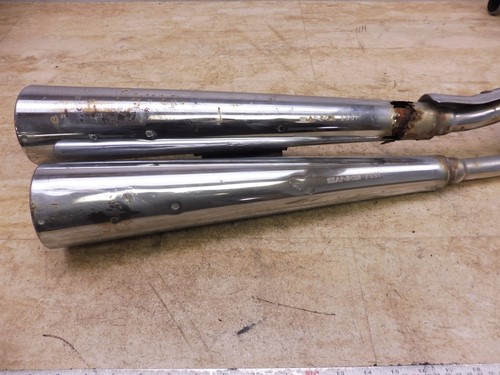 1982 Honda CB650SC CB 650 Nighthawk H1438-1> right side exhaust headers mufflers - Picture 2 of 12