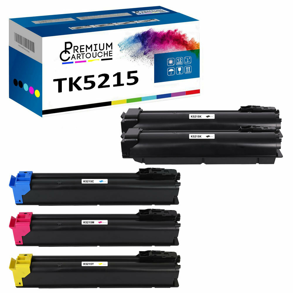 Cartouche TK5215 toner compatible Kyocera EcoSys pack de 5 recharges noir et couleur