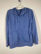 Mondetta Women's Performance Full Zip Smokey Blue Hoodie M Athletic Outdoor
