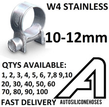 10-12mm Mini Stainless Steel Fuel Line Clips Petrol Clamps Pipe W4 10mm to 12mm