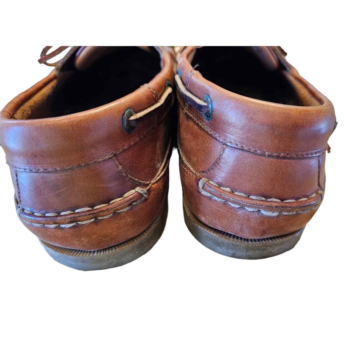 Carvil the REAL boat shoe leather upper brown loafer size 11/45