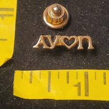 Avon Lady Heart Badge Lapel Pin Hat tie tac Vest Pinback brooch