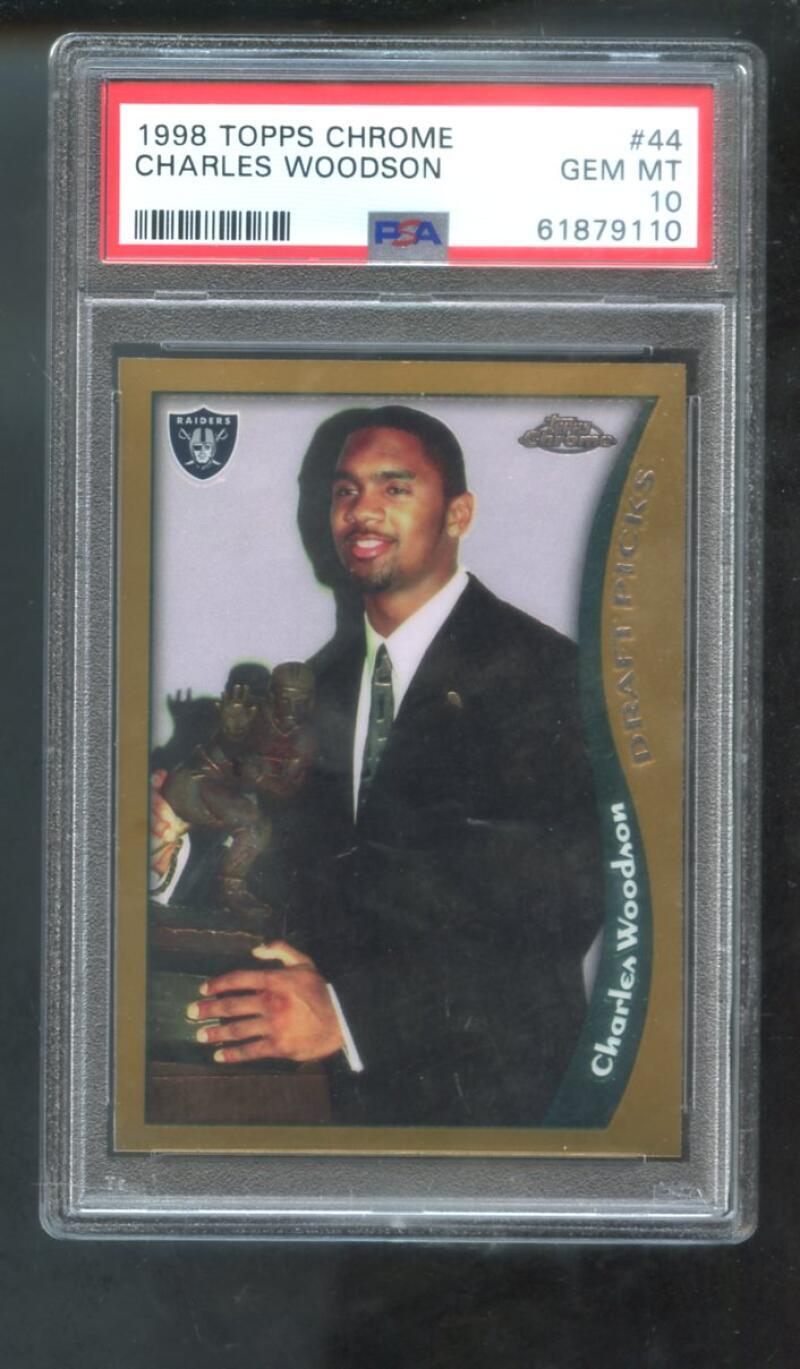 1998 Topps Chrome #44 Charles Woodson ROOKIE RC PSA 10 Graded Football Card NFL