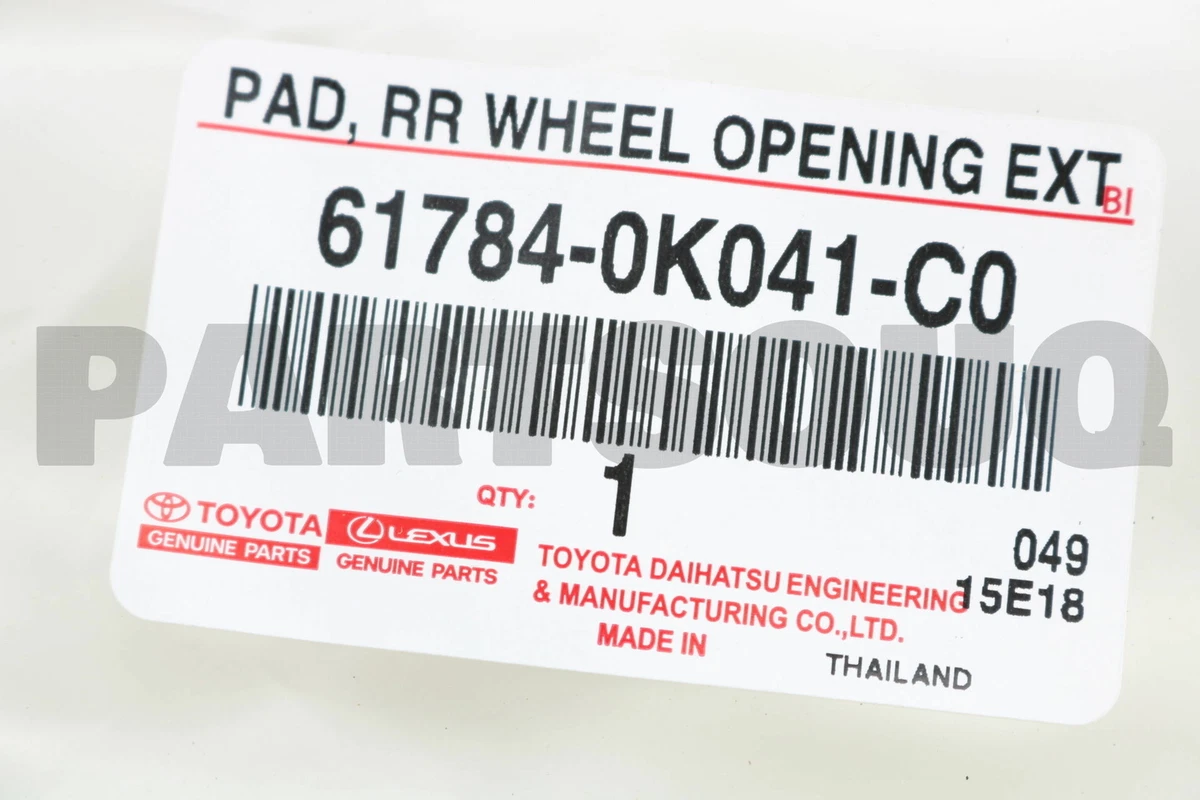 617840K041C0 Genuine Toyota PAD, REAR WHEEL OPENING EXTENSION, NO 