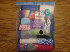 14 PR Girls Hanes 100 Cotton Tagless Hipster Panties Size 12 Multi Color NEW