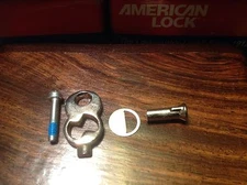 One (1) SETS American Padlock Repair kit *Security Nut, Screw, Cover Plate*