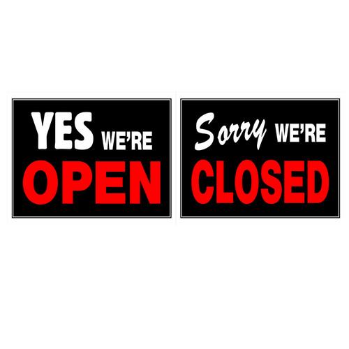 Hillman 15-Inch X 19-Inch Yes We're Open / Sorry We're Closed Sign