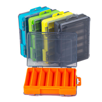 Fishing Storage Box 12/14 Compartments Double Sided Lure Tackle Case Container