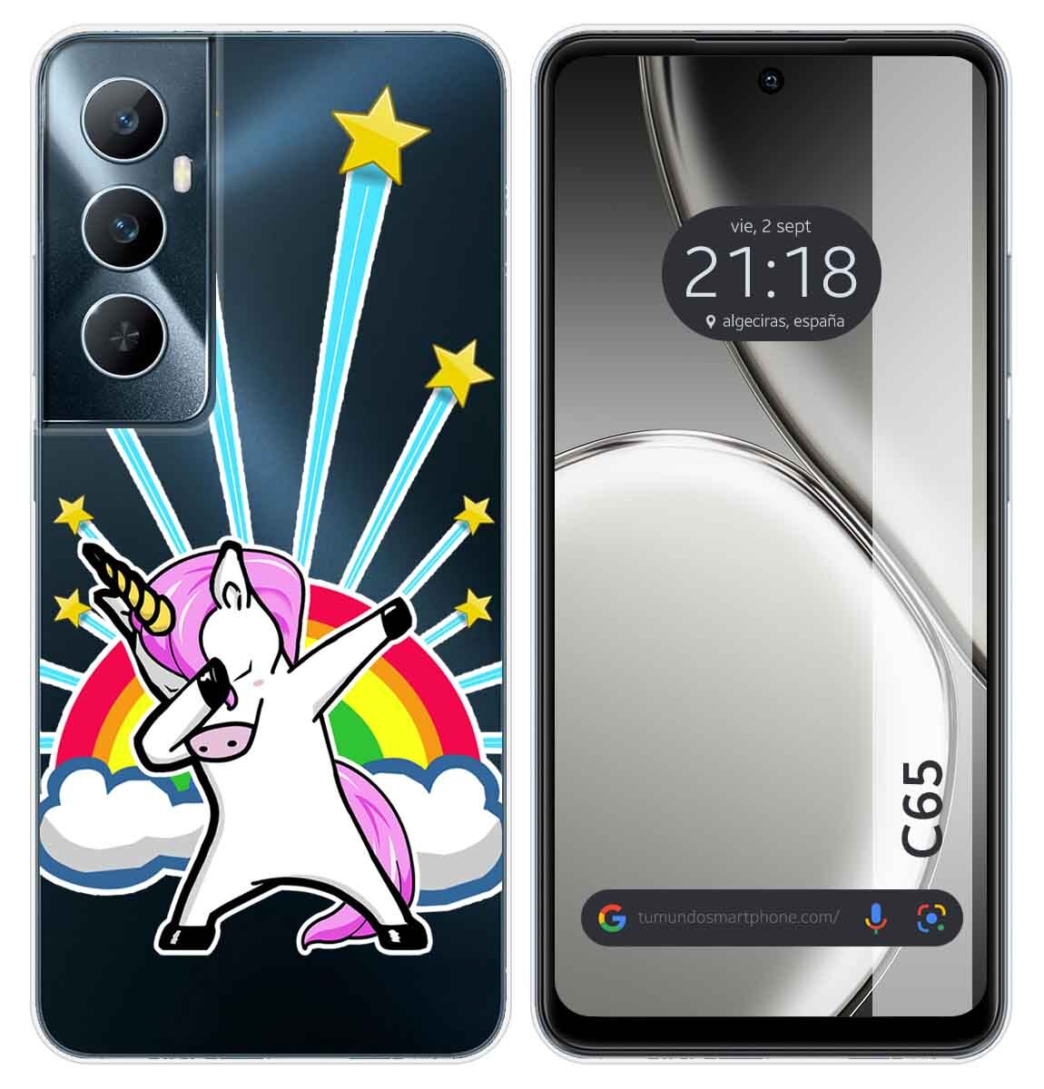 Cover Silicone Trasparente per Realme C65 4G Disegno Unicorno Disegni