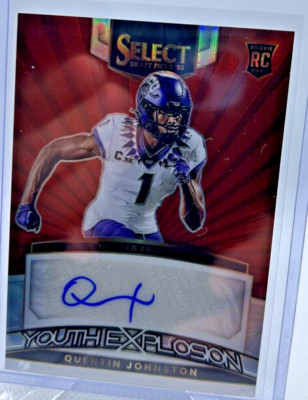 2023 Select Draft Picks Quentin Johnston Auto Youth Explosion RC Red