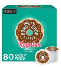 The Original Donut Shop REGULAR Medium Roast Coffee Keurig k-cups~80 ct.